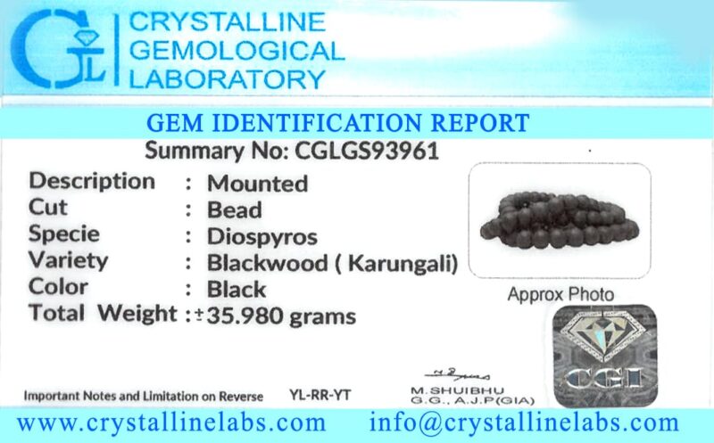 Original Karungali Malai in , 8MM Beads With Govt Approved Lab Certificate - Image 4